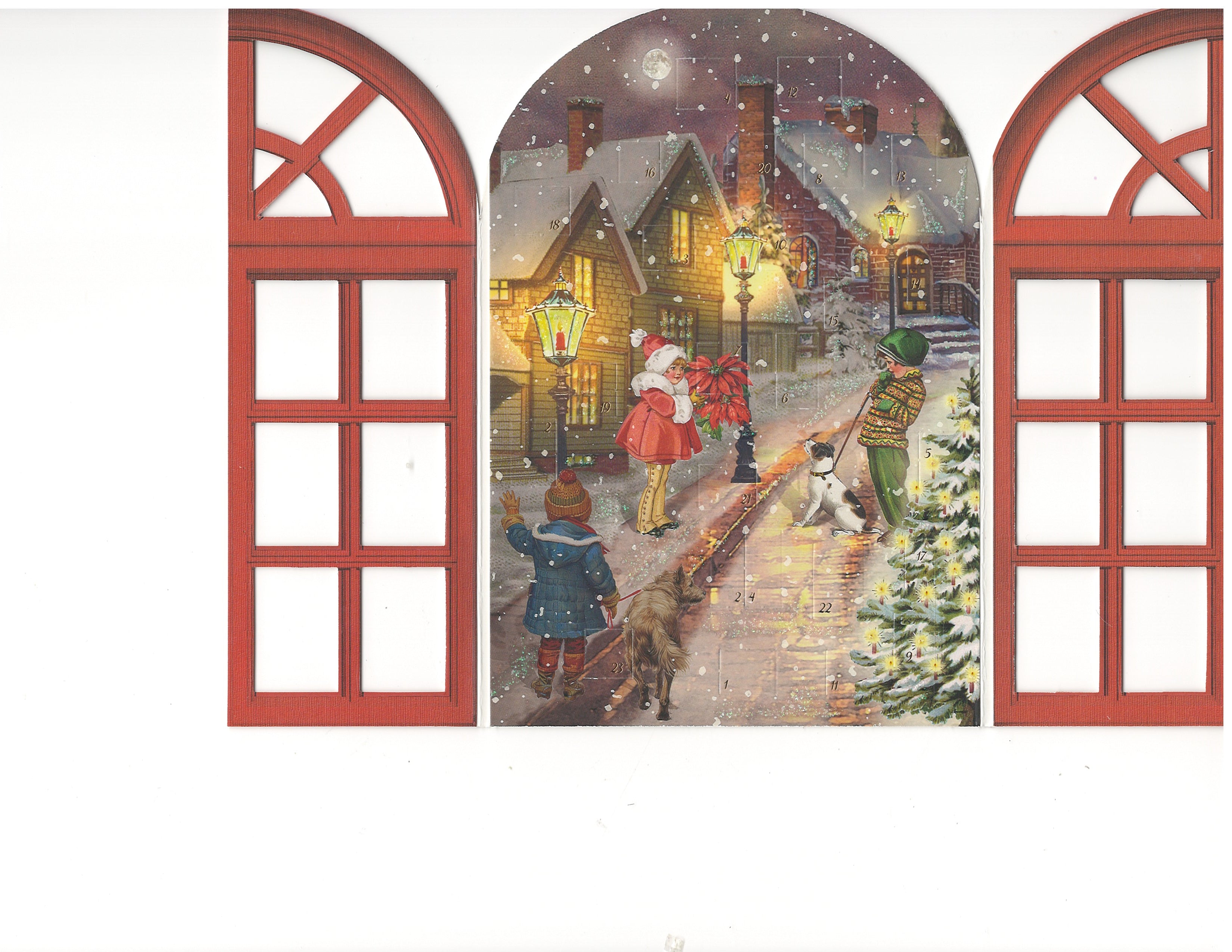 Advent Greeting Card – Festive Holiday Door Scene