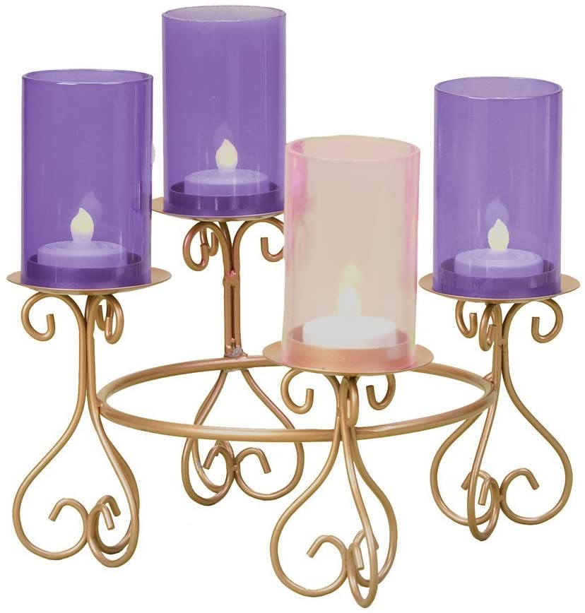 Advent Ring with Glass Flutes - 8.25 inch (candles not included)