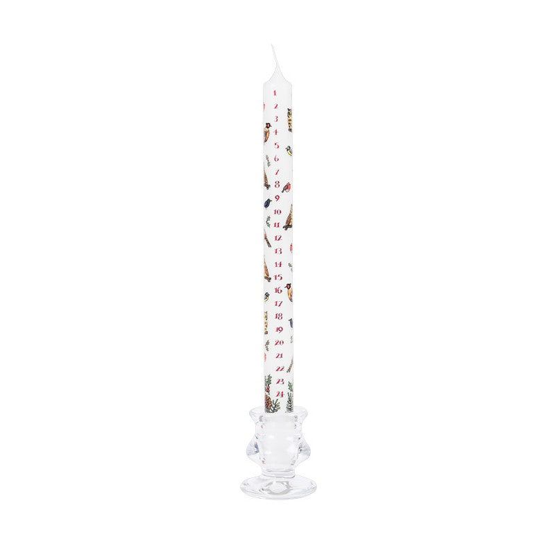 Advent Taper Candle - Winter Birds