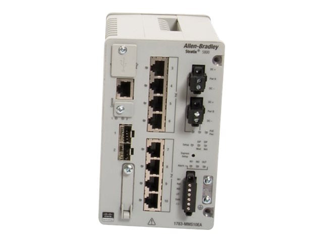 Allen-Bradley Stratix 5800 1783-MMS10EA - Switch - managed - 8 x 10/100/1000 (PoE+) + 2 x Gigabit SFP - DIN rail mountable -