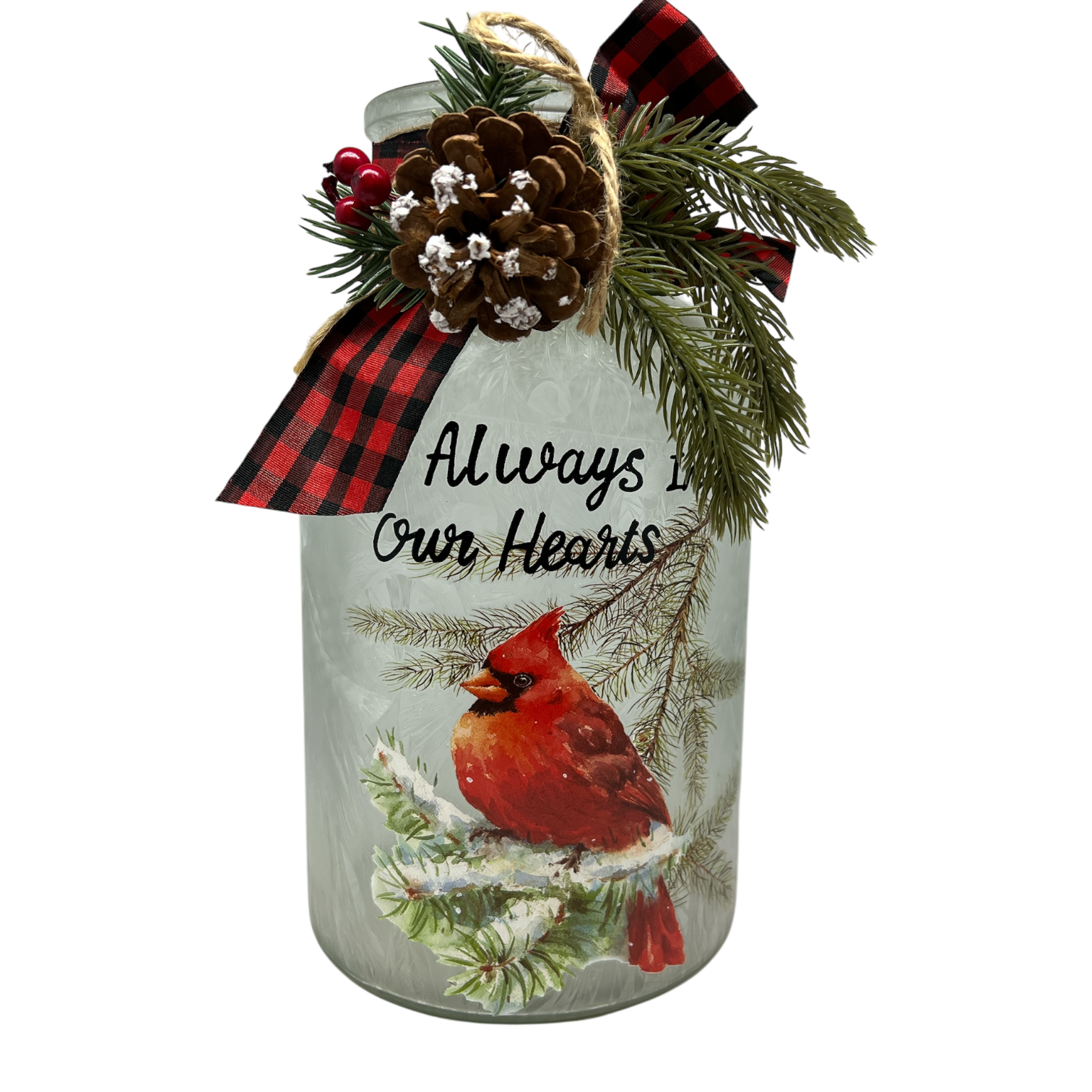 Always In Our Hearts Cardinal Holiday Jar