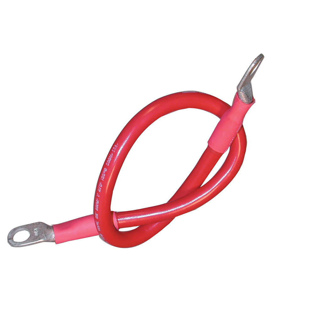 Ancor Battery Cable Assembly, 4 AWG (21mm²) Wire, 3/8" (9.5mm) Stud, Red - 18"
