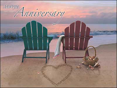 Anniversary Card - Adirondack Chairs