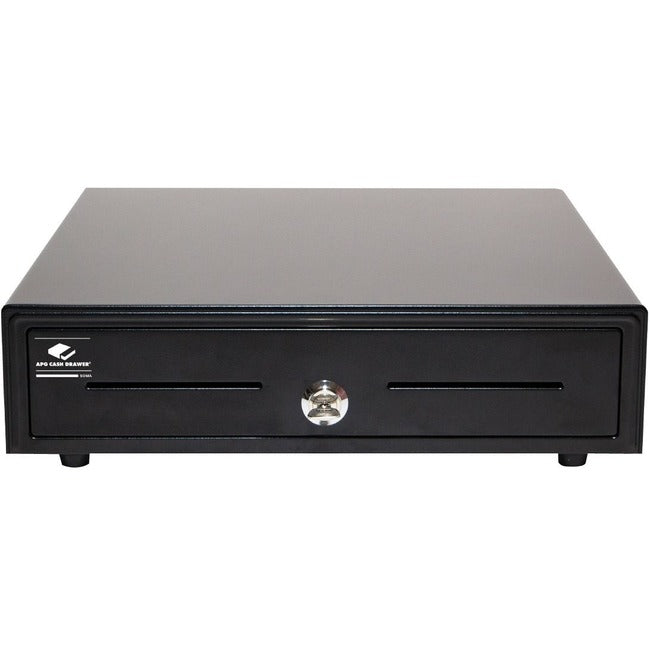 Apg Entry Level- 16Â&Euro; Electronic Point Of Sale Cash Drawer | Arlo Series Ekds320-1-B410-A20 | Printer Compatible With Cd-101A Cable Included | Plastic Till With 5 Bill/ 5 Coin Compartments | Black