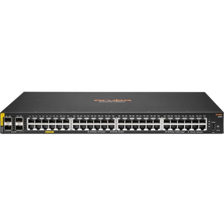 Aruba 6000 48G Class4 PoE 4SFP 370W Switch - 48 Ports - Manageable - Gigabit Ethernet - 10