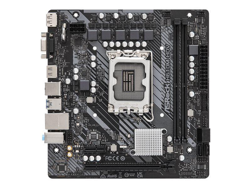 Asrock H610M-Hdv - Motherboard - Micro Atx - Lga1700 Socket - H610 Chipset - Usb 3.2 Gen 1 - Gigabit Lan - Onboard Graphics (Cpu Required) - Hd Audio (8-Channel)