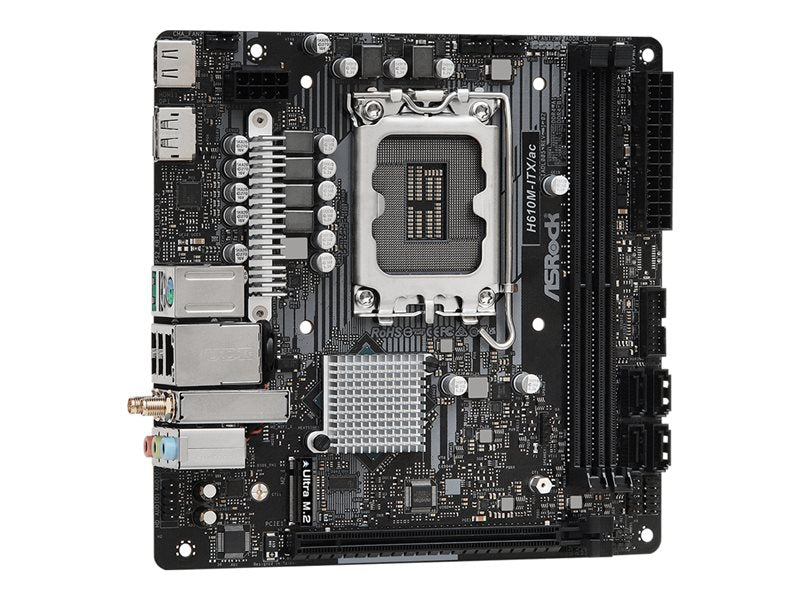 Asrock H610M-Itx/Ac - Motherboard - Mini Itx - Lga1700 Socket - H610 Chipset - Usb 3.2 Gen 1 - Bluetooth, Gigabit Lan, Wi-Fi - Onboard Graphics (Cpu Required) - Hd Audio (8-Channel)