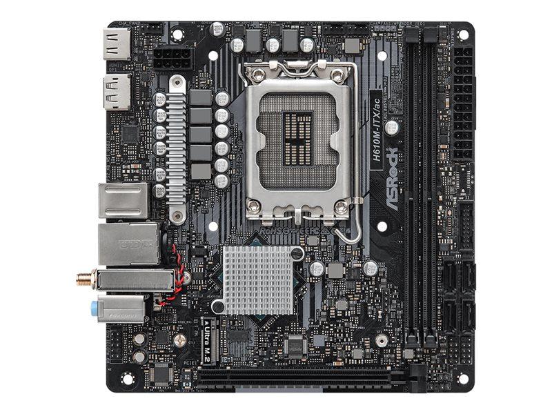 Asrock H610M-Itx/Ac - Motherboard - Mini Itx - Lga1700 Socket - H610 Chipset - Usb 3.2 Gen 1 - Bluetooth, Gigabit Lan, Wi-Fi - Onboard Graphics (Cpu Required) - Hd Audio (8-Channel)