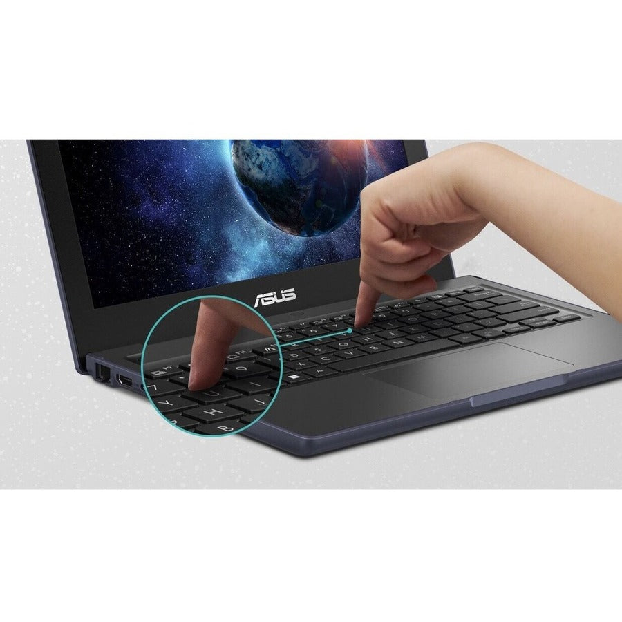 Asus BR1102CGA-YS14 11.6" Netbook - HD - 1366 x 768 - Intel Celeron N100 Quad-core (4 Core) 800 MHz - 4 GB Total RAM - 4 GB On-board Memory - Mineral Gray