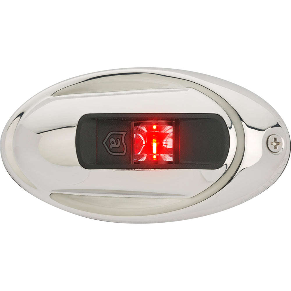 Attwood LightArmor Vertical Surface Mount Navigation Light - Oval - Port (red) - Stainless