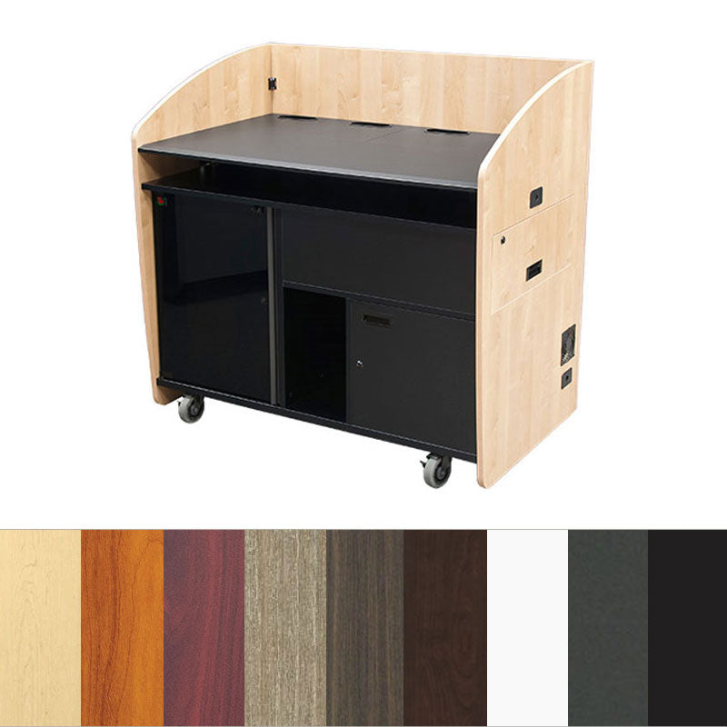 Audio Visual Furniture Large Podium with Rack (14RU, Various) PD4501