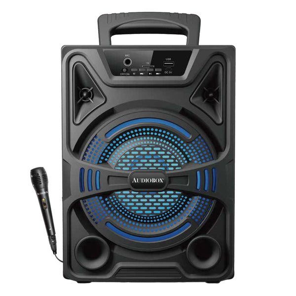 Audiobox ABX-808R Portable Bluetooth Speaker with Lights and Wired Microphone,