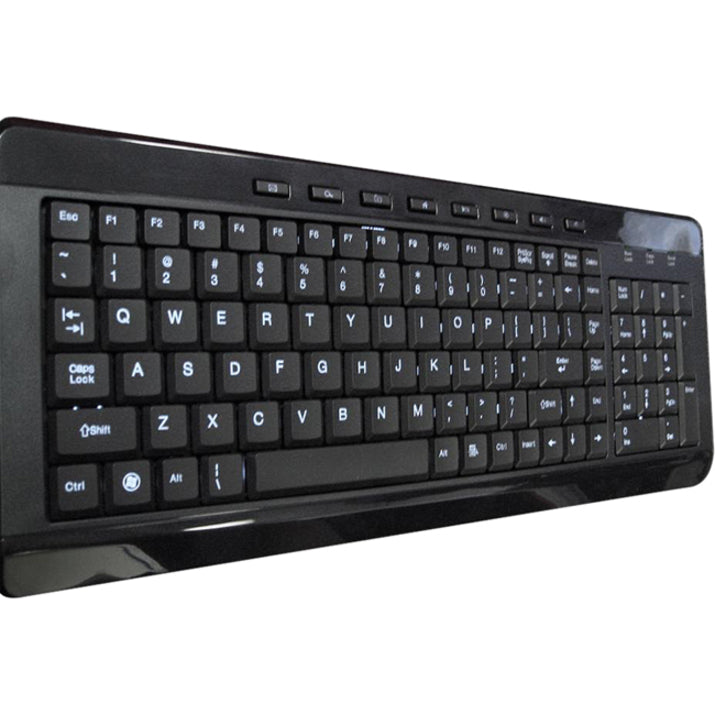Avs Gear A4Tech Black USB Wired Slim Keyboard W/ Blue LED Via Ergoguys W9868BL