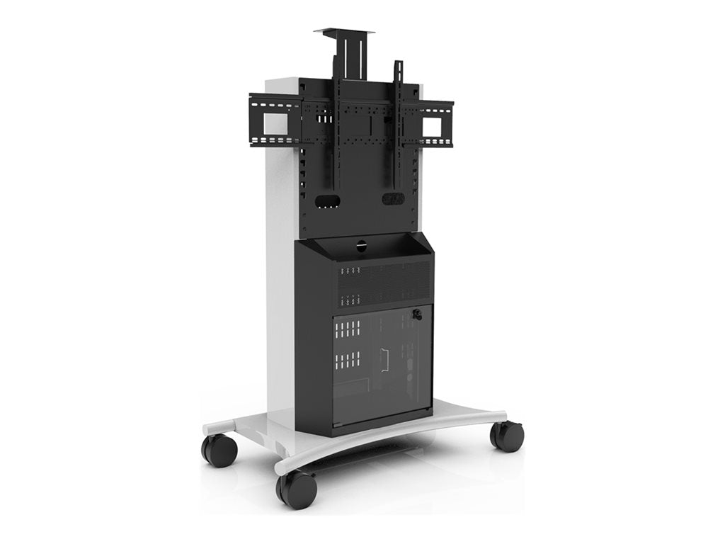 Avteq RPS-1000S - Cart - for flat panel / AV equipment - extended back - solid steel, tempered glass - screen size: 50-82"" RPS-1000-EB