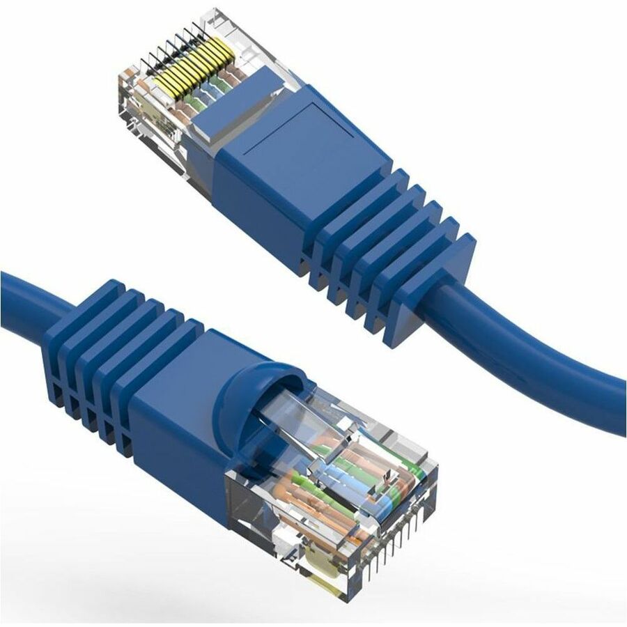 Axiom 12FT CAT5E 350mhz Patch Cable Molded Boot (Blue) - TAA Compliant - 12 ft Category