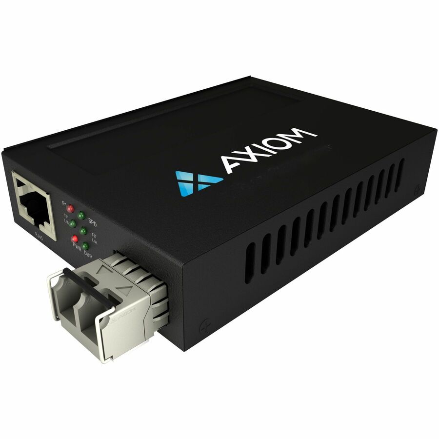 Axiom 1Gbs PoE+ RJ45 to 1000Base-SX Fiber Media Converter - MMF, LC, 550m, 850nm MCP32-T2-M8L05-AX