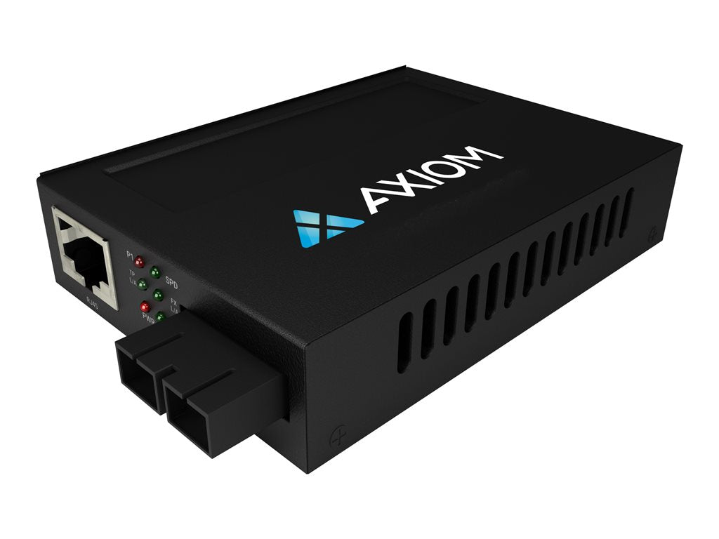 Axiom POE+ (PSE) Series - Fiber media converter - 1GbE - over CAT 5e/6 - 10Base-T, 1000Base-SX, 100Base-TX, 1000Base-T - RJ-45 AXG99847