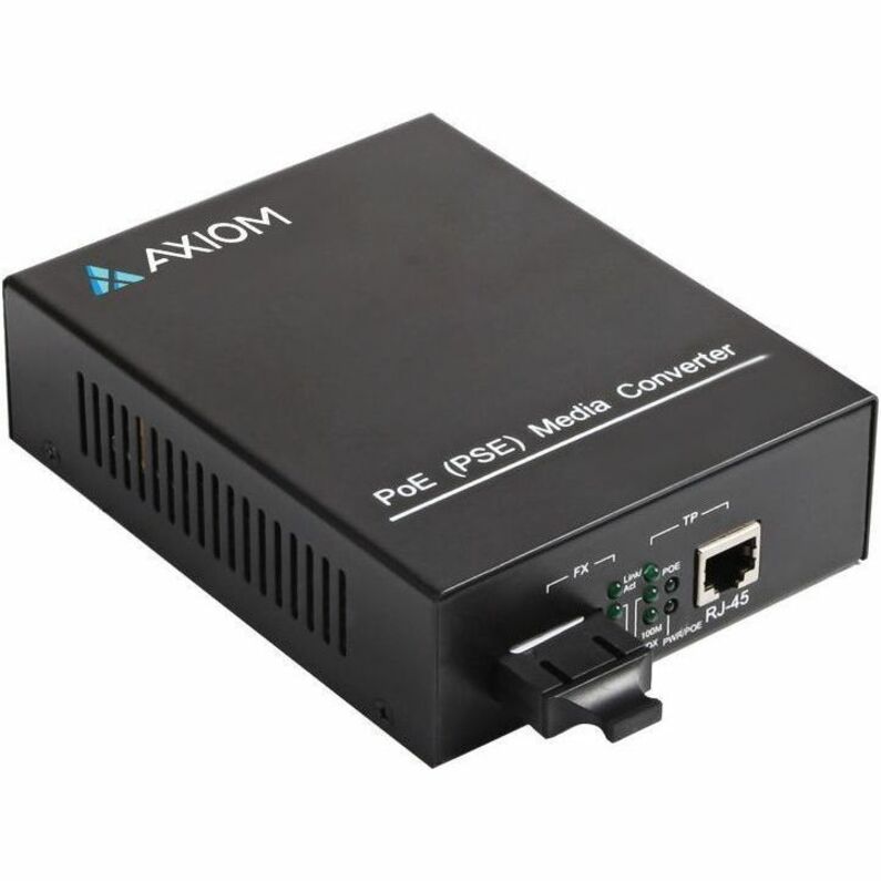 Axiom Transceiver/Media Converter - Network (RJ-45) - 1x PoE+ (RJ-45) Ports - 1 x LC