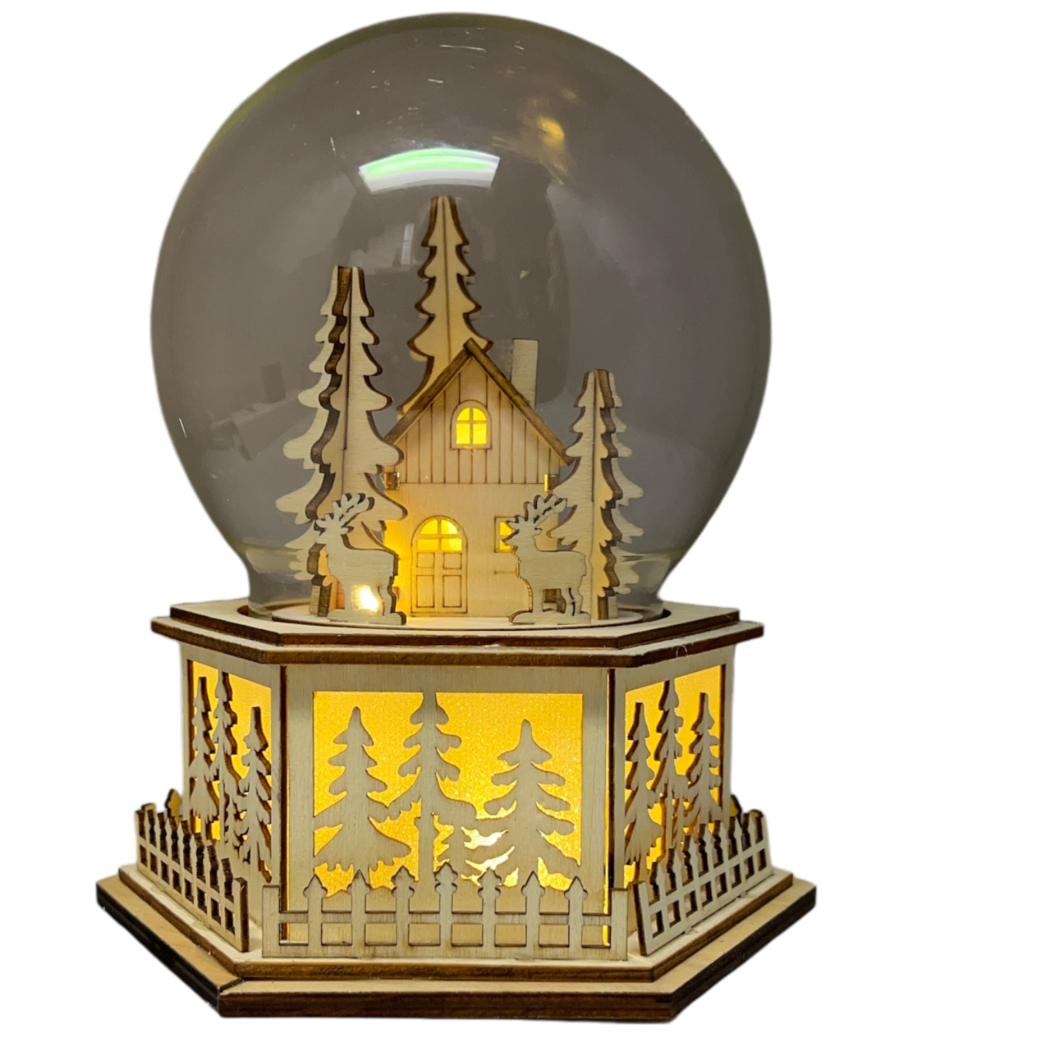 B/O Lighted Laser Cut Village with Deer