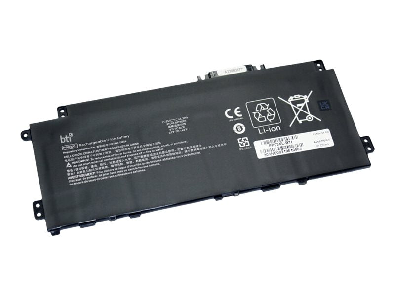 BTI - Notebook battery (equivalent to: HP PP03XL) - lithium ion - 3-cell - 3560 mAh - 43.3 Wh PP03XL-BTI
