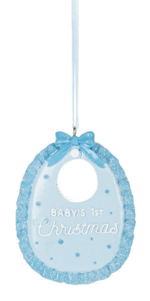 Baby Bib Ornaments - Baby's 1st Christmas -