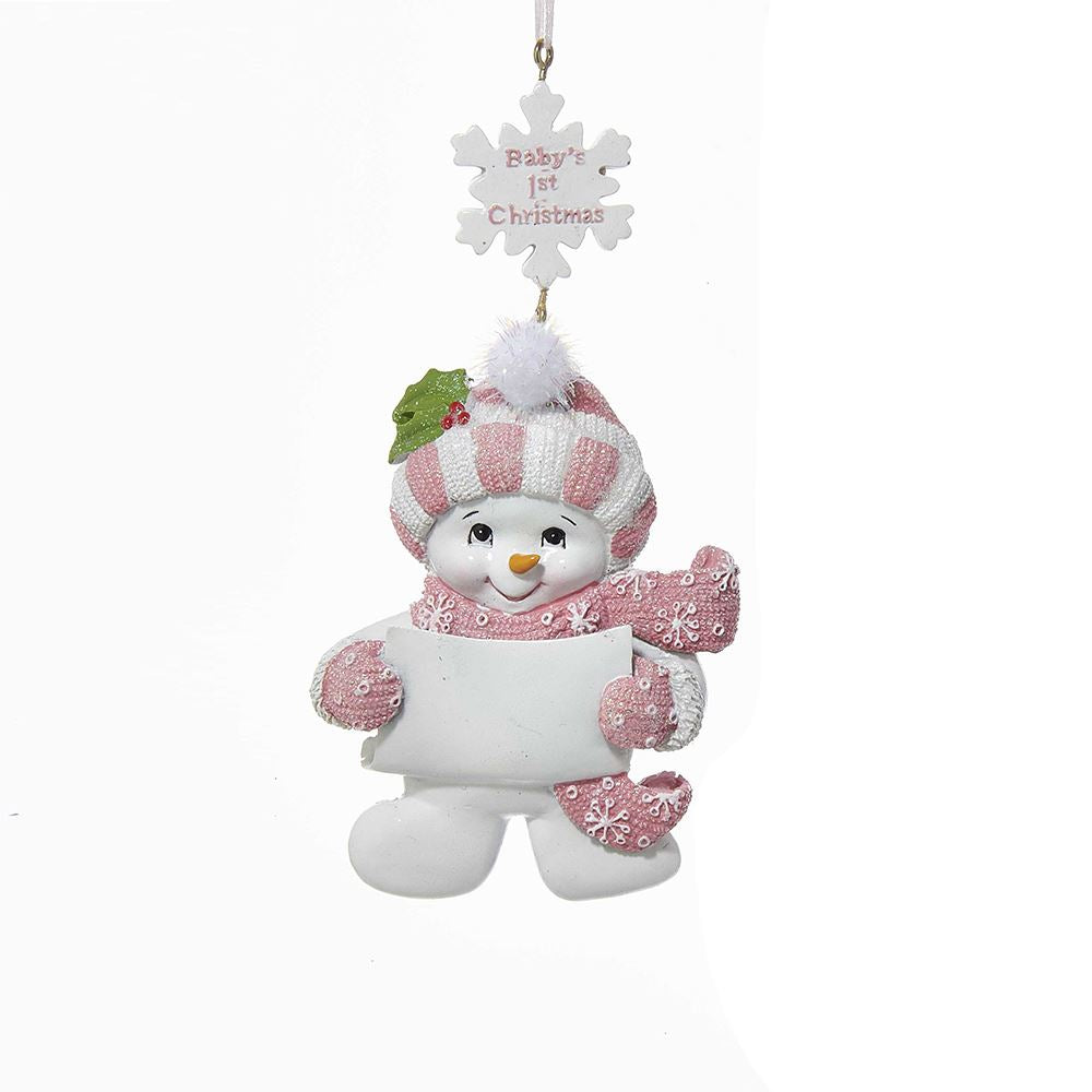 Baby's 1st Christmas Snow Baby Girl Ornament