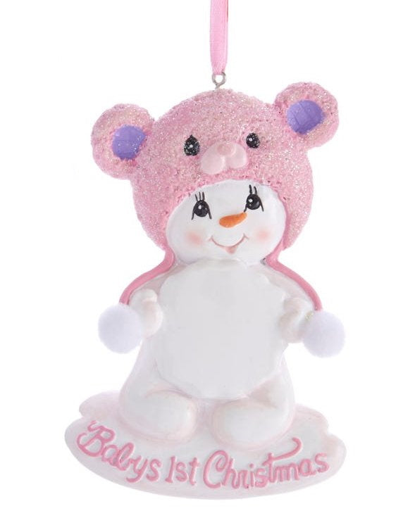 Baby's 1st Christmas Snow Bear - Pink