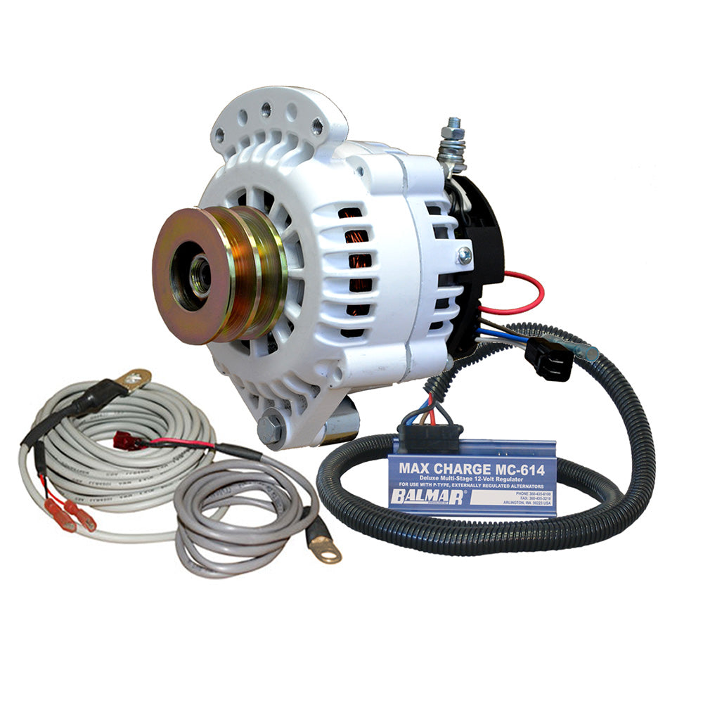 Balmar Alternator 120 AMP 12V 1-2" Single Foot Spindle Mount Dual Vee Pulley Regulator