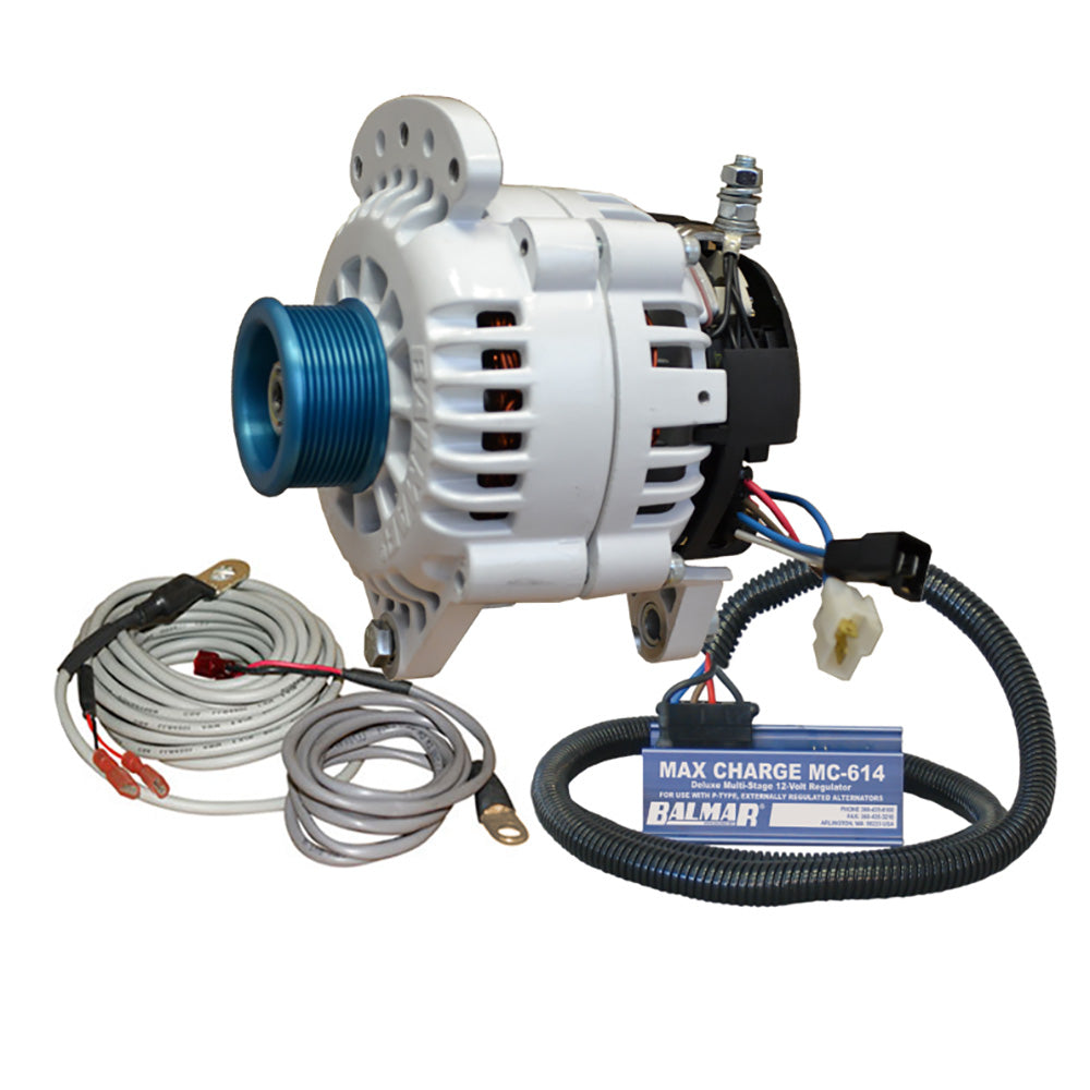 Balmar Alternator 120 AMP Kit 120V 3.15" Dual Foot Saddle J10 Pulley Regulator & Temp