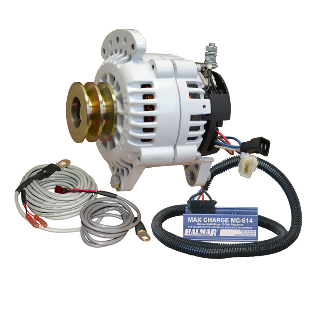Balmar Alternator 120 AMP Kit 12V 3.15" Dual Foot Saddle Dual Vee Pulley Regulator &