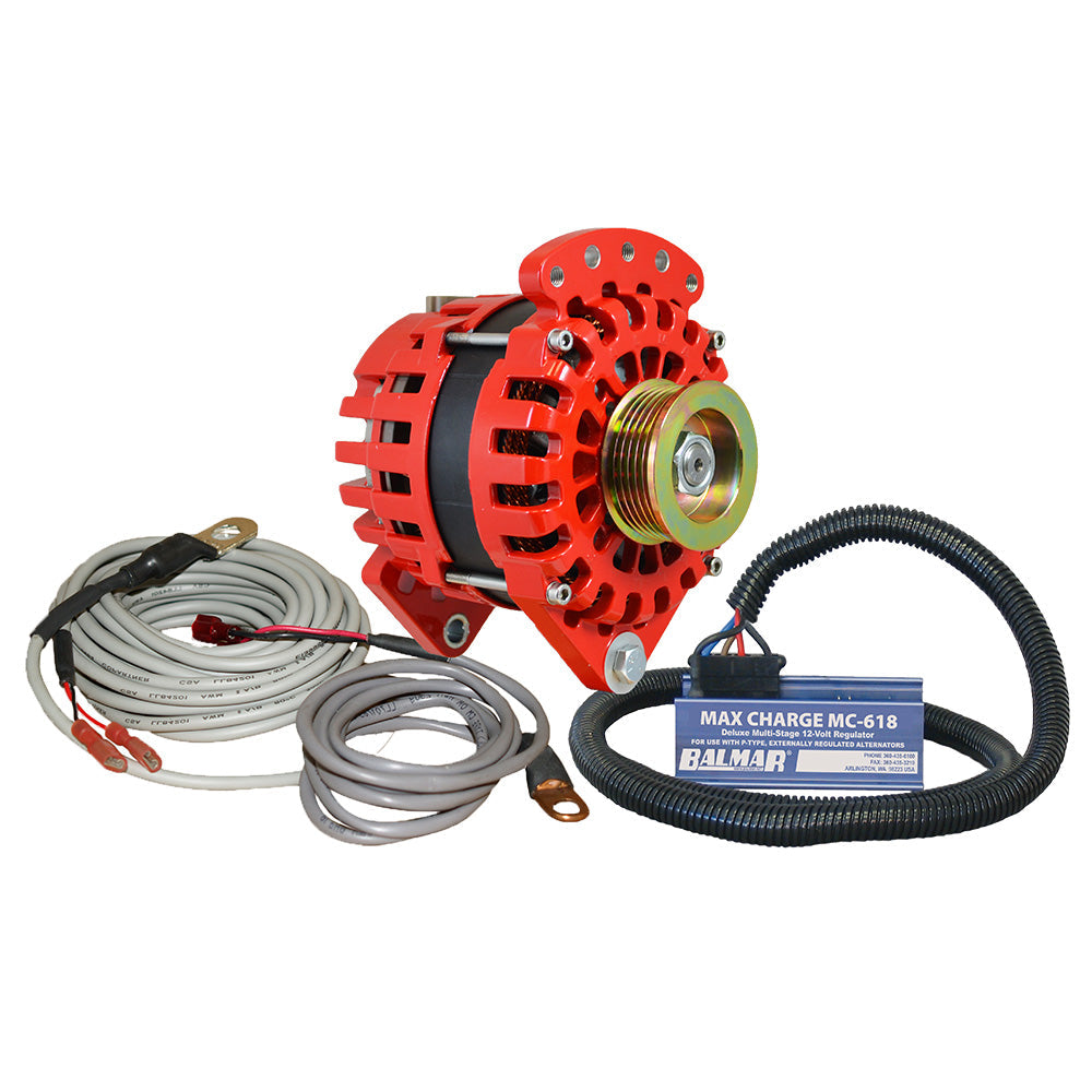 Balmar Alternator 170 AMP Kit 12V 3.15" Dual Foot Saddle K6 Pulley Regulator & Temp