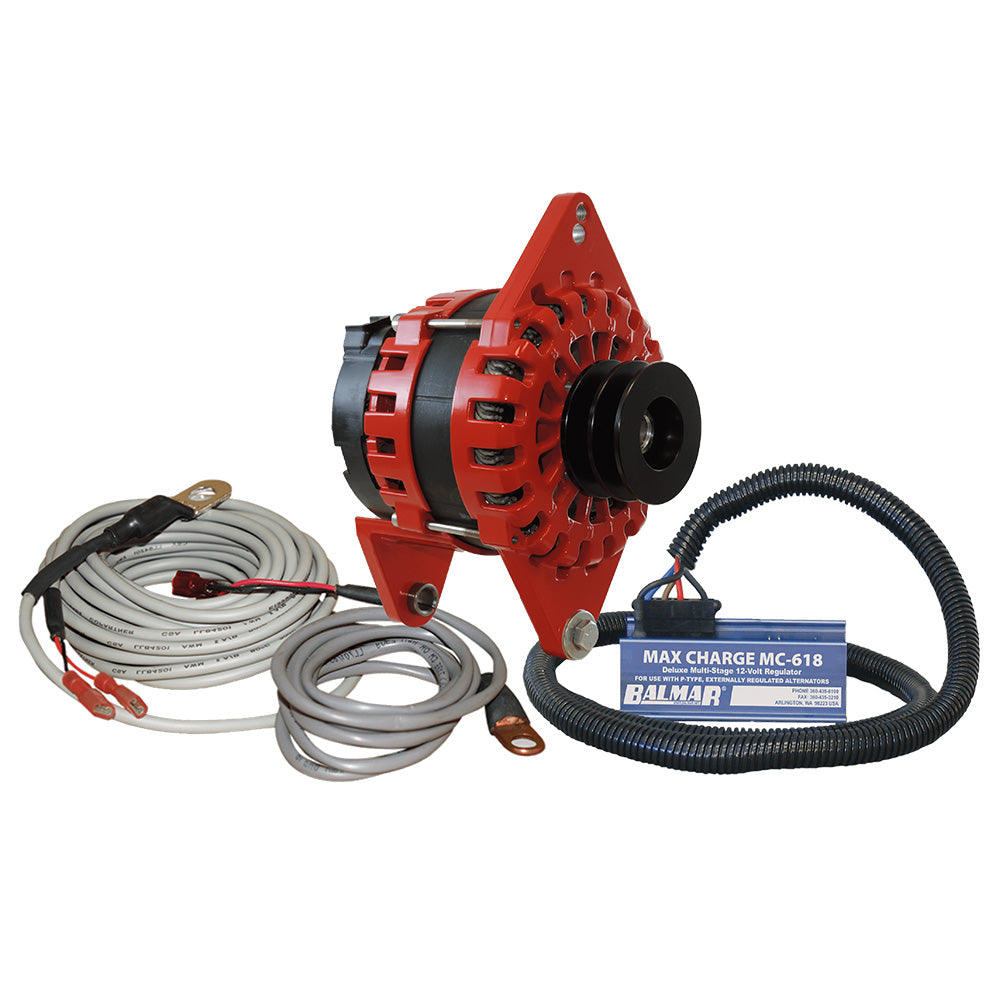 Balmar Alternator 250 AMP Kit 12V 4" Dual Foot Saddle Dual Vee Pulley Regulator & Temp