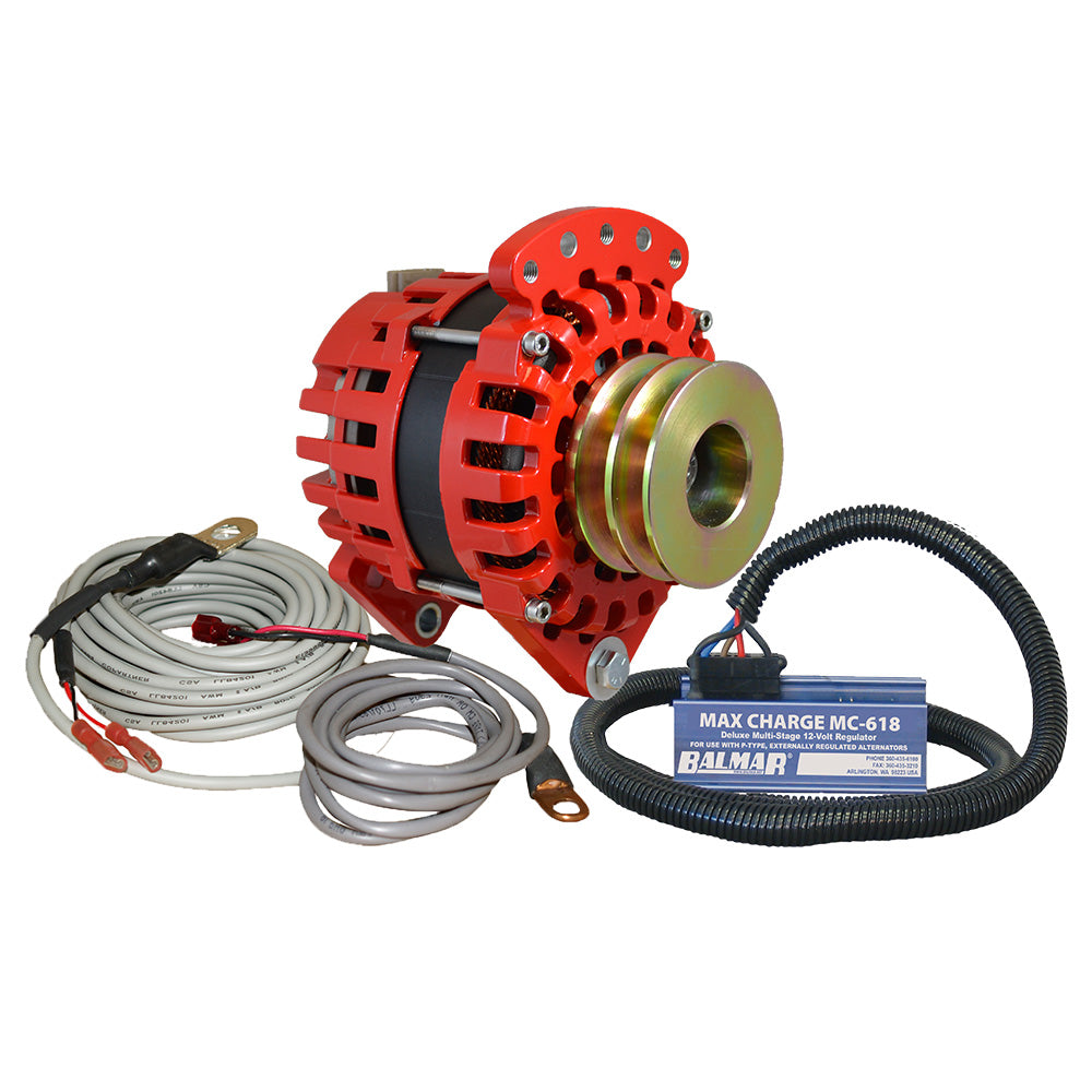 Balmar Alternator 3.15" Dual Foot Saddle Dual V Pulley Regulator & Temp Sensor - 170A