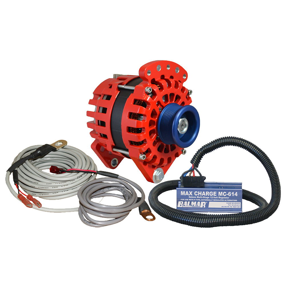 Balmar Alternator 3.15" Dual Foot Saddle J10 Serpentine Pulley Regulator & Temp Sensor