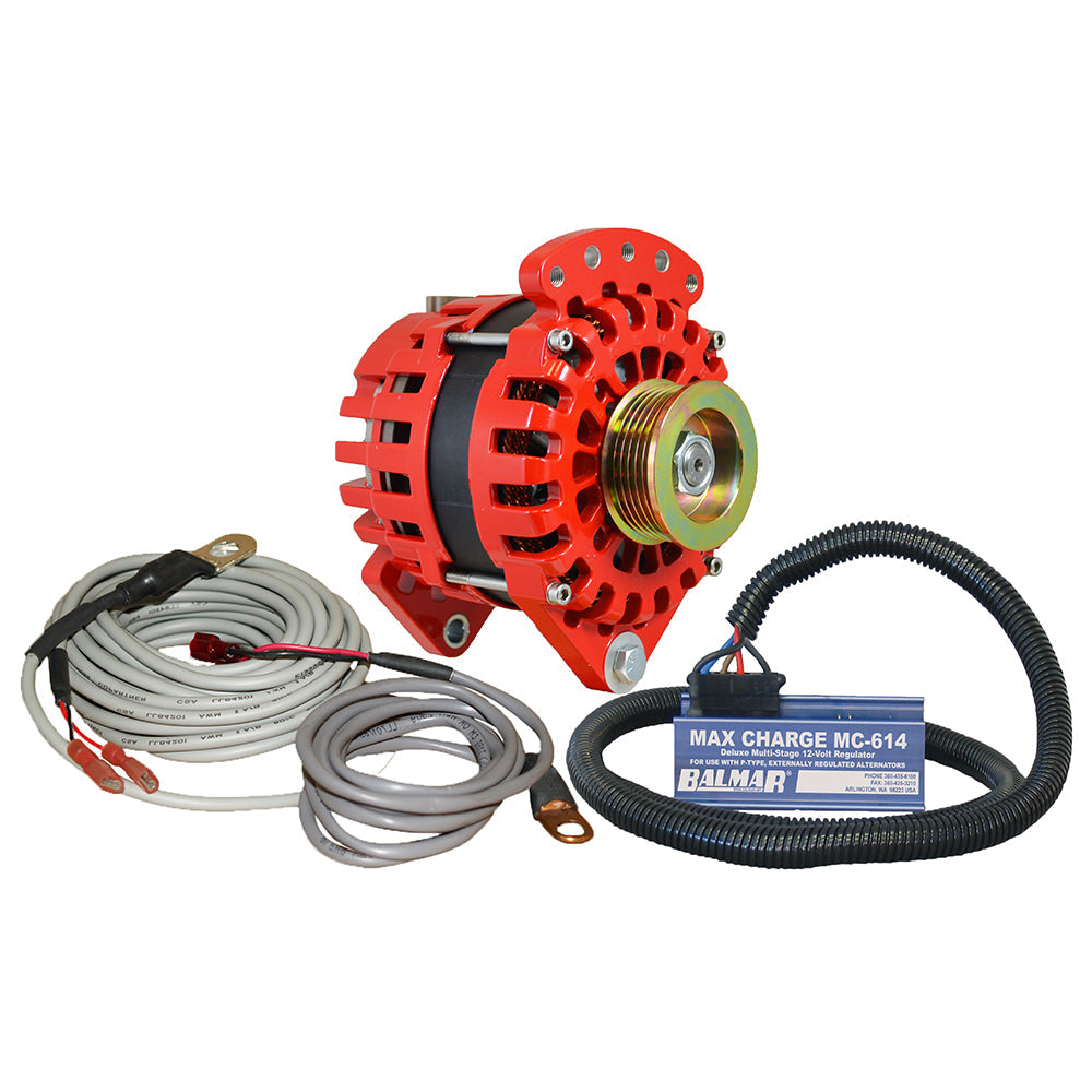 Balmar Alternator 3.15" Dual Foot Saddle K6 Serpentine Pulley Regulator & Temp Sensor
