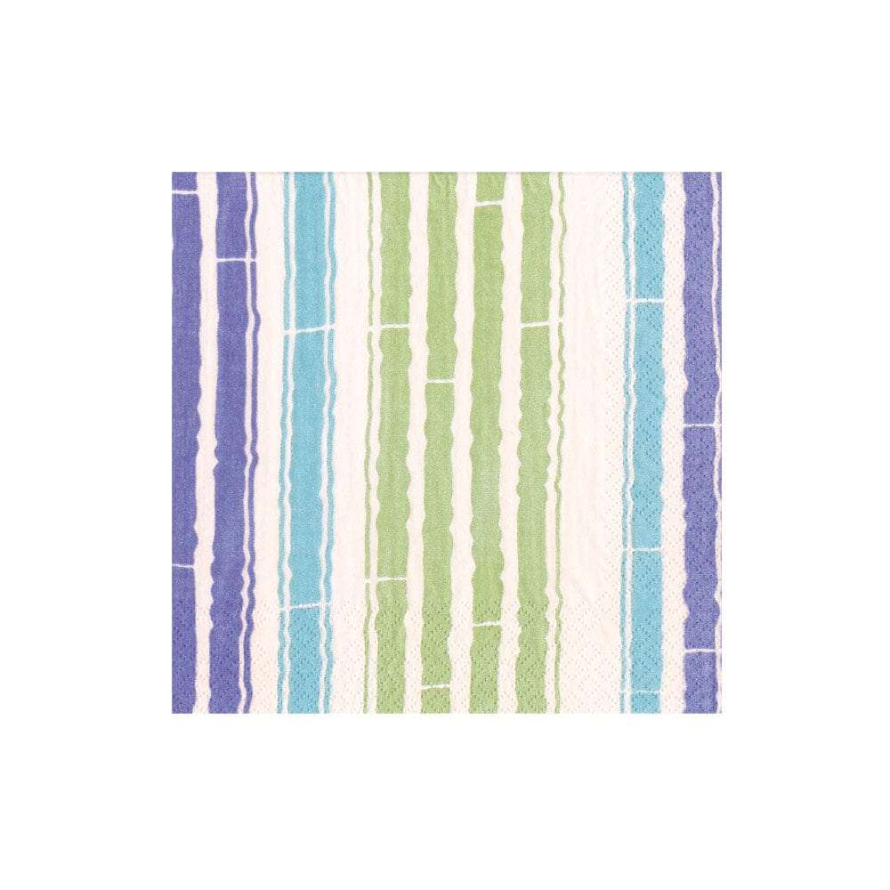 Bamboo Stripe Blue/Green - Cocktail Napkin