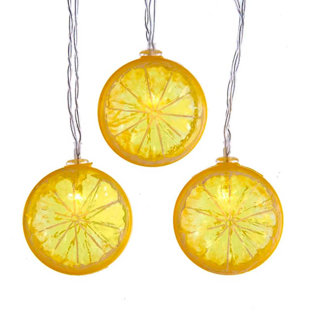 Battery Operated 10-Light LED Lemon Light Set