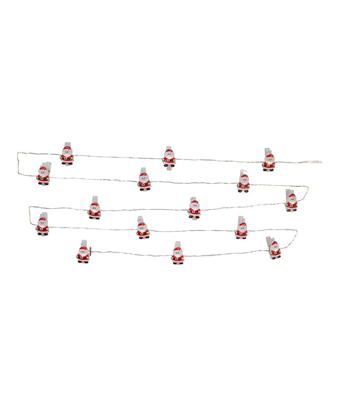 Battery Operated Clip Light set - Santa