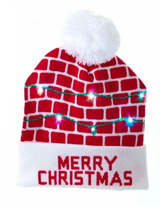 Battery-Operated LED Light-Up Knit Hat - Chimney