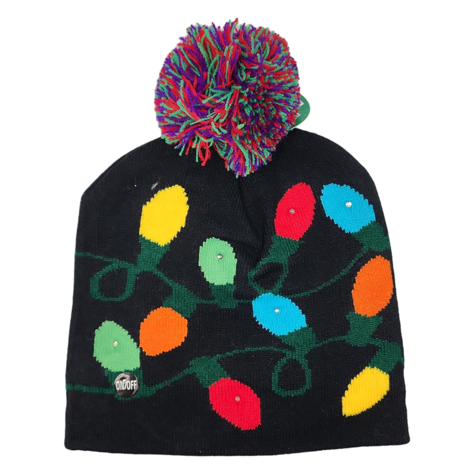 Battery-Operated LED Light-Up Knit Hat - Christmas Lights