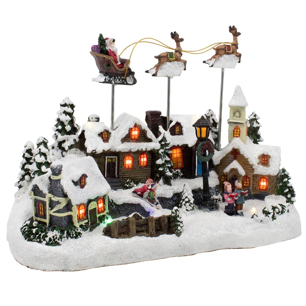 Battery-Operated LED Lighted Musical Village