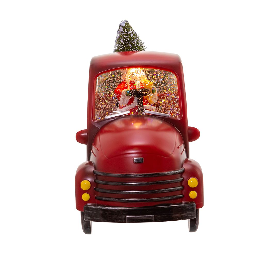 Battery-Operated LED Santa Truck Waterglobe