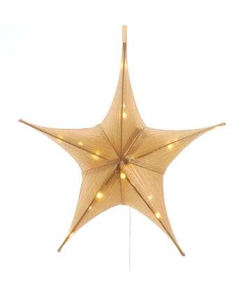 Battery-Operated Metallic Foldable 3D Star - Gold