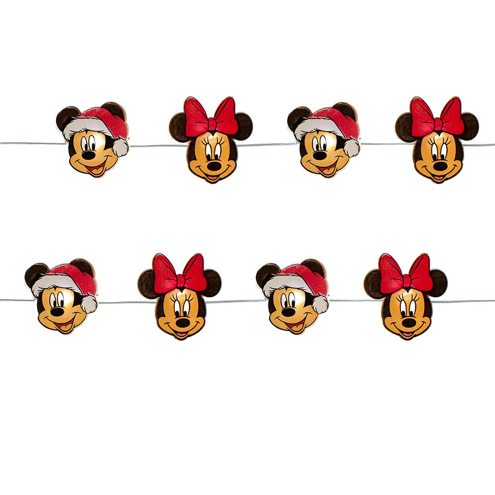Battery-Operated Mickey and Minnie LED Fairy Light Set