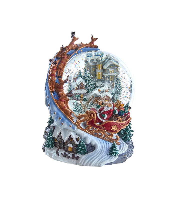 Battery Operated Musical Santa and Sled Water Globe