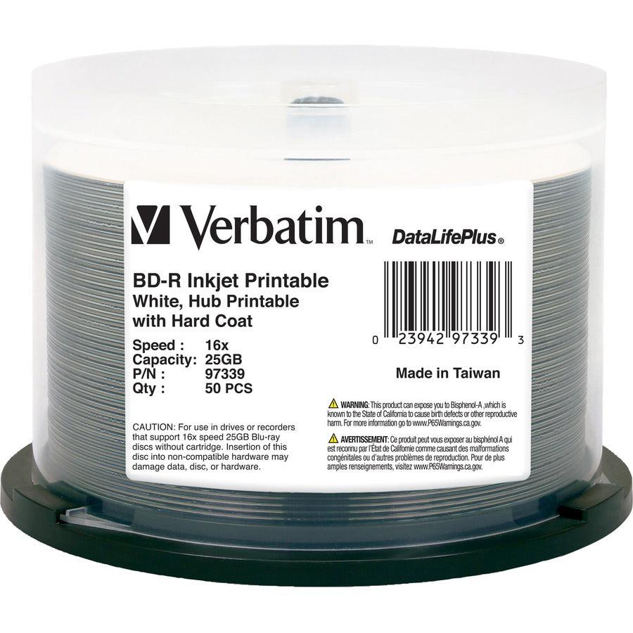 Bd-R 25Gb 16X Datalifeplus White Inkjet Printable, Hub Printable - 50Pk Spindle