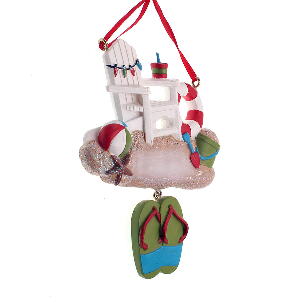 Beach Chair With Sandals Ornament