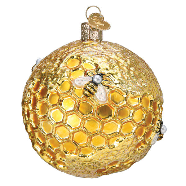 Bee Blessed Round Glass Ornament