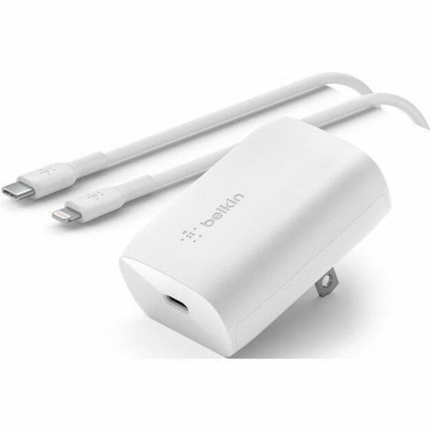 Belkin 30W USB-C PD 3.0 PPS Wall Charger w/ 3.3 ft USB-C Cable w/ Lightning Connector - WCA005DQ1MWH-B5