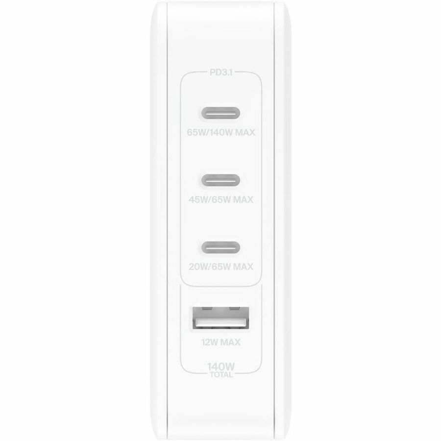 Belkin BOOST↑CHARGE PRO 140W 4-Port GaN Wall Charger - 140 W - White